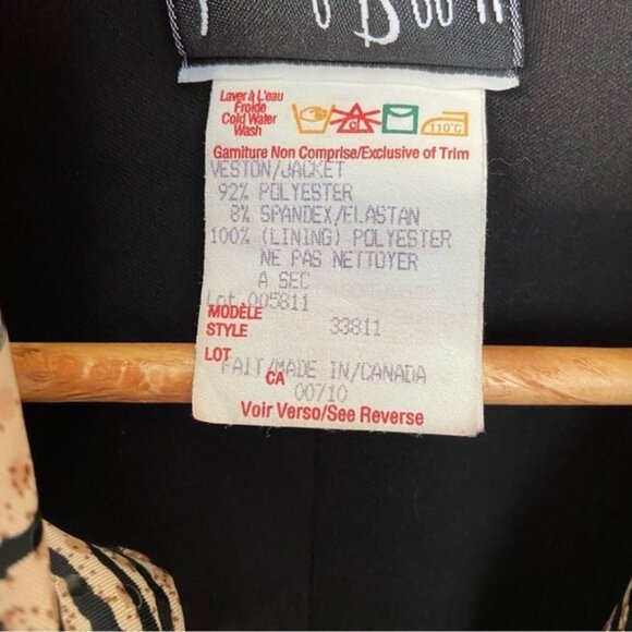 Joseph Ribkoff fitted blazer zip up animal prints sequins embellished medium - Picture 9 of 14